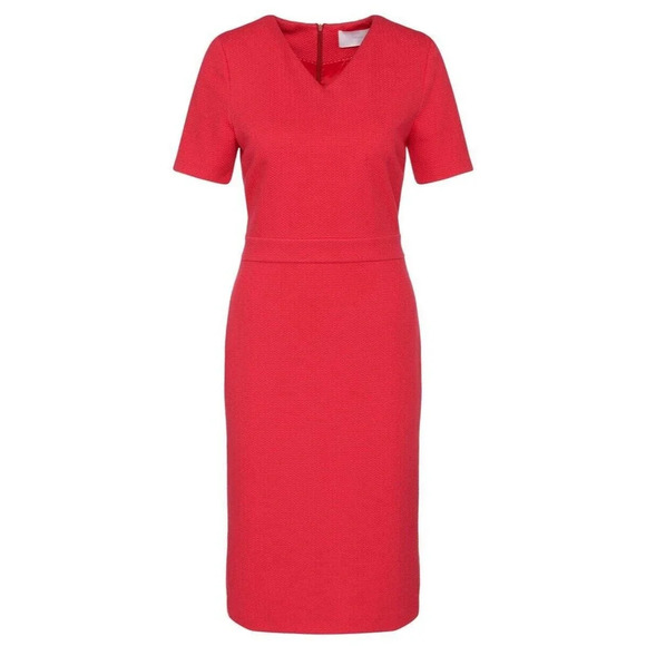 Hugo Boss Helala Textured V Neck Dress Business Wear Size 12 Black - Picture 11 of 11